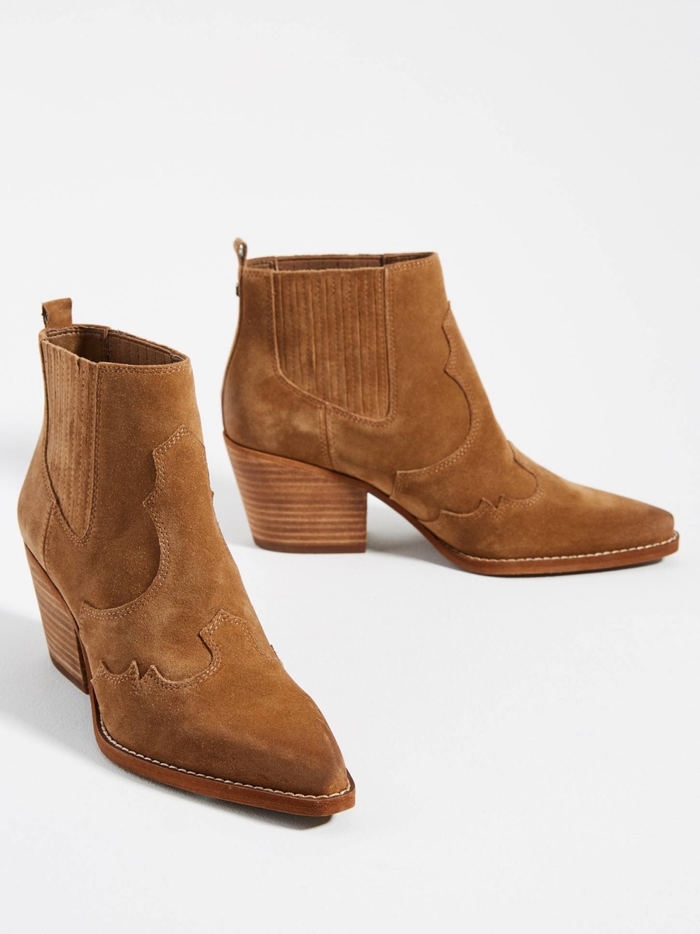 NEW 8.5 Sam Edelman Winona Suede Ankle Boots Tan Leather Anthropologie Booties